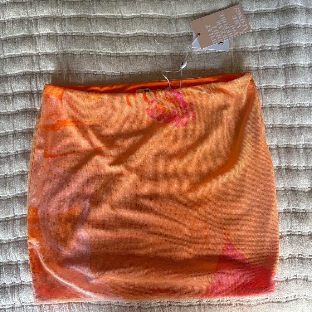 Tiger Mist Pink and Orange Mini Skirt